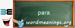 WordMeaning blackboard for para